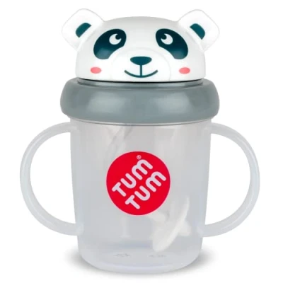 Imagen de TUM Tippy Up Taza con boquilla de flujo libre (sin válvula) para niños (El Panda Pip 200ml)