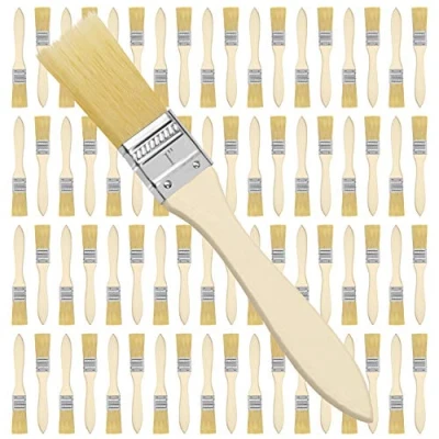 Imagen de Kurtzy Set Brochas Pintor 2,54 cm (Pack de 72) Brocha Plana Pintura Mango Madera Profesional para Pintura, Tintes, Barnices, Pegamentos y Bricolaje en el Hogar Pack Pintar