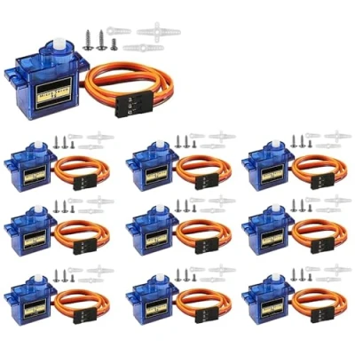 Imagen de DollaTek 10Pcs SG90 Mini Analog Gear Micro Servo 9g para helicóptero de avión RC