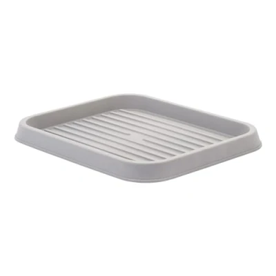 Imagen de Iris Ohyama, escurreplatos, bandeja, zapatero de plástico y cubo para botas con borde, Lote 3, SHT S, plateado, apilable, clips cierre 38 x 76 2,5 cm (A F A)