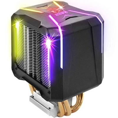 Imagen de EMPIRE Gaming Guardian V201 Ventilador de procesador para PC Ventiladores CPU Aluminio 4 Disipadores Cobre RGB Direccionable Disipador Cooler Silencioso Intel y AMD