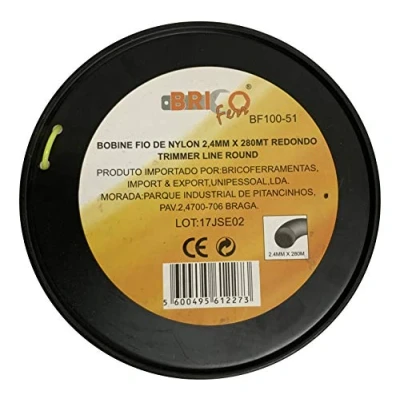 Imagen de Hilo para Desbrozadora 2,4 mm x 280 Metros, Redondo Bricoferr BF100 51