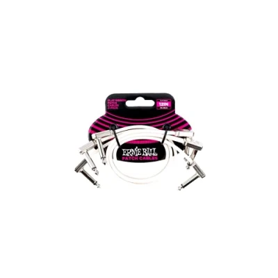 Imagen de Ernie Ball Cable de conexión plano para pedales, 3 unidades, 0,30 m, color blanco