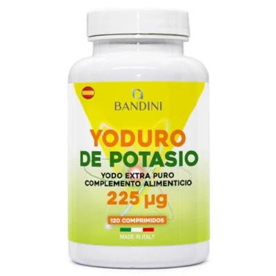 Imagen de Bandini® YODURO DE POTASIO 225 mcg (POR TABLETA) 120 tabletas KI PURO Complemento alimenticio en dosis altas fácilmente tragable Sin gluten, GMP, lactosa ni OGM 100% vegano
