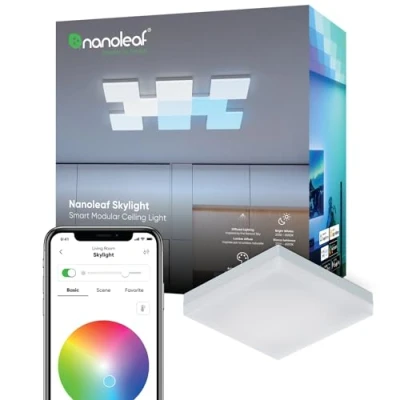 Imagen de nanoleaf Skylight Expansion Pack, 1 Plafon Luz Led Techo Inteligentes RGBW Adicionales Lámpara Interior Modulares, Luces 16M Colores WiFi, Compatible con Alexa Google Apple Homekit