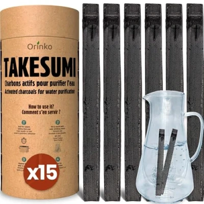 Imagen de ORINKO Binchotan Bio 15x carbón Activo Bambú Takesumi para la purificación del Agua + E Book Pasar el en Botella con Nuestro [𝗦𝗮𝘁𝗶𝘀𝗳𝗮𝗶𝘁𝗼𝘂𝗥𝗲𝗺𝗯𝗼𝘂𝗿𝘀𝗲]