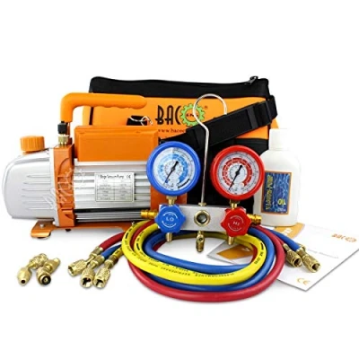 Imagen de BACOENG Bomba de Vacio Aire Acondicionado, Vacío con Manometros Kit Manómetros Ideal para Acondicionado R410A R407C R32 R134A