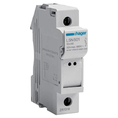 Imagen de hager (AUT.+REST) Portafusibles seccionable tipo L38 1P 32A 690V