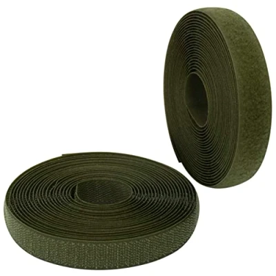 Imagen de AERZETIX C65904 Cinta/rollo de scratch 20mm 5 metros auto agarre organizador/sujetacables tira enganche bolsa prenda correa color: verde cedro en poliamida y poliéster