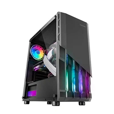 Imagen de CAJA ATX SEMITORRE MARS GAMING MC X2 BLACK FRONTAL EN ACERO VENTILADORES FRGB SIN FUENTE DE ALIMENTACION
