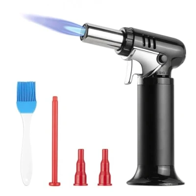 Imagen de Carehabi Soplete de Cocina, Llama Ajustable Cocina con Cierre Seguridad, Recargable para Cocinar, Hornear, Barbacoa, Camping (Gas Butano no Incluido)