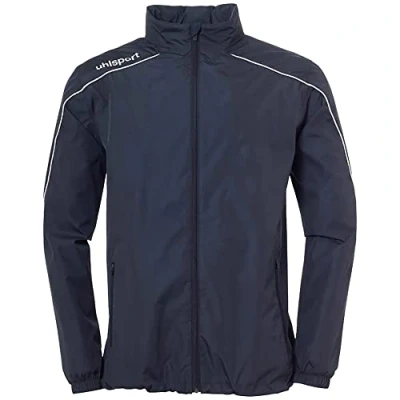 Imagen de Uhlsport Stream 22 All Weather Jacket Chaqueta Con Capucha Oculta En El Cuello Alto, Unisex adulto, Navy/White, S