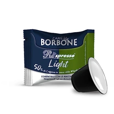 Imagen de Caffè Borbone Respresso, Mezcla de Café Light, 50% menos cafeína que la Azul 50 Cápsulas Compatibles con Máquinas Nespresso para uso doméstico