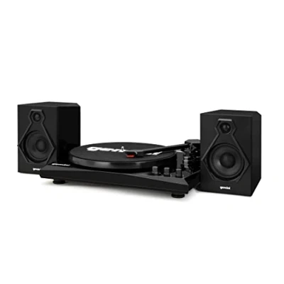 Imagen de Gemini TT 900BB Stereo Turntable Music System Belt Drive Bluetooth input Dual 50 Watt Speakers Includes 45 Adapter (Black)