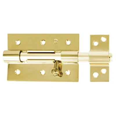 Imagen de Amig Pasador de Sobreponer 100 x 67 mm Puertas Paso Madera Agujero Portacandados ø 8 Pestillo para Baño, Dormitorio o Despacho Cerrojo Seguridad Acero Latonado Barnizado