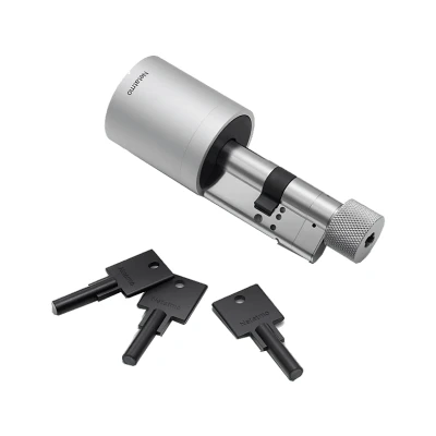 Imagen de Netatmo Doorlock, Cerradura y Llaves Inteligentes, acceso con Smartphone o Llave NFC segura, Compartir invitados, Cilindro europeo universal conectado EN15684, Bluetooth BLE cifrado, NDL EC