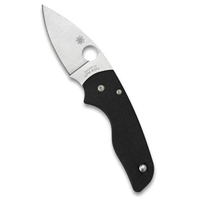 Imagen de Spyderco Lil&#039; Native Signature Cuchillo con hoja de acero inoxidable CPM S30V 2.4 pulgadas y mango G 10 bloqueo compresión negro SpyderEdge C230GS