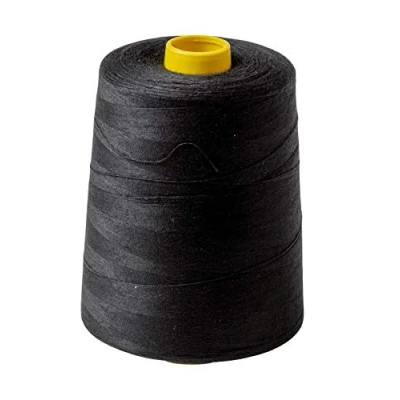 Imagen de IPEA Hilo de Coser Negro para Máquina y Cortacutículas Bobina grande 9000 metros (10000 yard) poliéster Costura Resistente Duradero