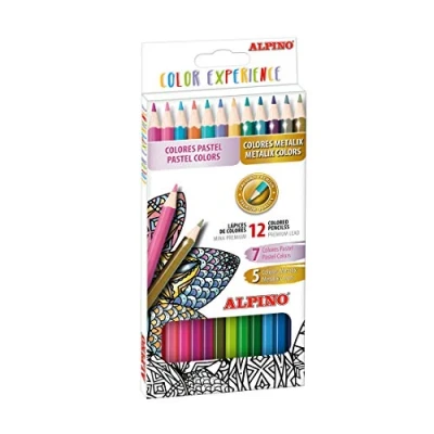 Imagen de Alpino Color Experience 12 Lápices de Colores Pastel y Metálicos para Colorear Dibujar Profesionales Mandalas Lettering
