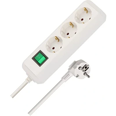 Imagen de Brennenstuhl Eco Line regleta de Enchufes con 3 tomas corriente (interruptor, protección infantil), Blanco, Cable 5 m
