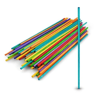 Imagen de Netuno 100 varillas de madera colores redondas 15 cm palos hielo para manualidades construcción decoración surtidos