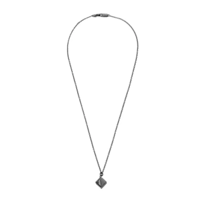 Imagen de Emporio Armani Collar Para Hombre, Longitud: 525mm; Tamaño Colgante: 10X10mm Gunmetal De Acero Inoxidable, EGS2640060