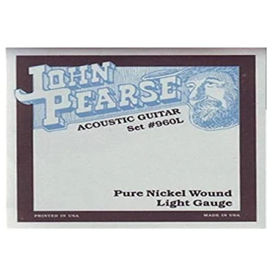 Imagen de John Pearse Strings 960L para guitarra acústica Enrollado de níquel puro Calibre ligero 012/054