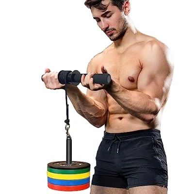 Imagen de Entrenador de Rodillo MuñEca para Antebrazo Pistola y Ejercitador Mano Entrenamiento Fuerza Muscular En Gimnasio, Hogar, Al Aire Libre (Nilón)
