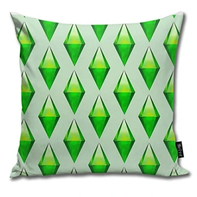 Imagen de QMS CONTRACTING LIMITED The Sims Plumbob Print Pillowcase Home Life Cotton Cushion Case 18 x Inches