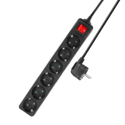 Imagen de regleta múltiple ACT de 6 Tomas, con Interruptor, Cable 3 m AC2465