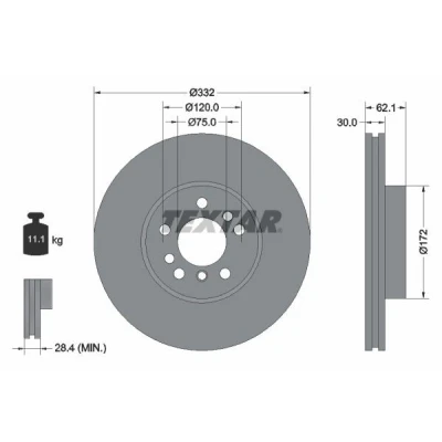Imagen de TEXTAR PRO+ 92107205 Disco de freno BMW: X3, X5