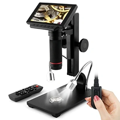 Imagen de Andonstar Microscopio digital de con pantalla 1080P 5 pulgadas y micrófono HDMI para herramienta reparación placas circuitos ADSM302
