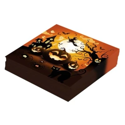 Imagen de FIESTAS GUIRCA 12 Servilletas de Papel Calabaza Halloween 33 x cm
