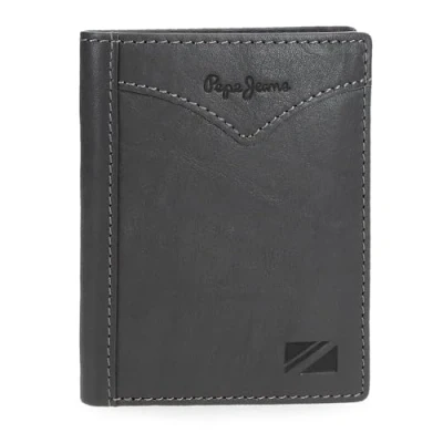 Imagen de Pepe Jeans Jacket Cartera Vertical con Monedero Gris 8,5x10,5x1 cms Piel by Joumma Bags