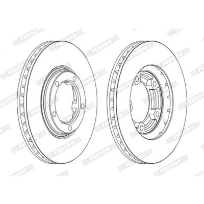 Imagen de FERODO PREMIER Coat+ disc DDF1404C Disco de freno 254 24 5 ventilado revestido sin tornillos HYUNDAI: H 1 / Starex MPV, Furgón