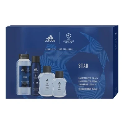 Imagen de Set ADIDAS UEFA STAR Eau de Toilette 100ml &amp; 50ml, Body Spray 150ml Shower Gel 250ml