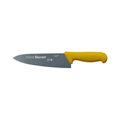 Imagen de Starrett Professional Chefs Knife BKY301 8 Wide Triangular 8&quot; (200mm) Ultra Sharp Kitchen With Long Lasting Blade Yellow Handle Stainless Steel Chopping Cooking (DV8622)