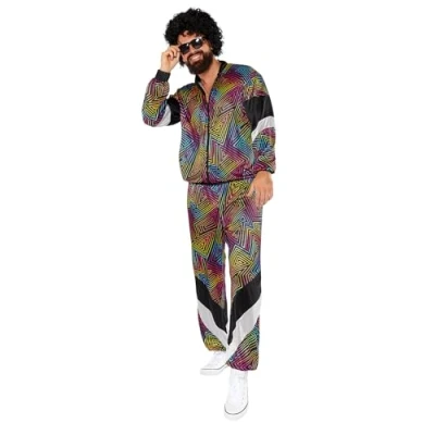 Imagen de amscan 9919059 Disfraz Unisex de los años 80 para Adultos, Talla L, Multicolor