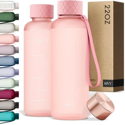 Imagen de KIVY Botella de agua Tritan (rosa, 650 ml)