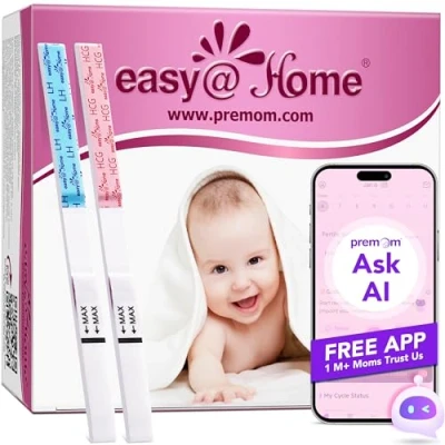 Imagen de 50 Pruebas de Ovulación Ultrasensibles 25mlU/mL y 20 Embarazo Alta Sensibilidad 10mlU/mL: Easy@Home Monitor Fertilidad Precisos desarrollado por App Premom