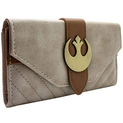 Imagen de The Last Jedi Star Wars Atuendo de Rey Emblema Rebel Cartera Clutch Bolsillo para Monedas &amp; Tarjetero, Marrón