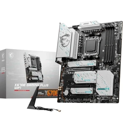 Imagen de MSI X670E Gaming Plus WiFi Placa Base, ATX, admite procesadores AMD Ryzen 9000, 8000 y 7000, AM5 DDR5 Memory Boost 7800+MHz/OC, PCIe 5.0, M.2 Gen5, 2.5G LAN, Wi FI 6E