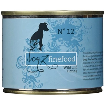 Imagen de dogz finefood Comida húmeda para Perros N 12 Wild &amp; Hering Cachorros sin Cereales y azúcar Alto Contenido de Carne 6 x 200 g Lata