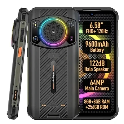 Imagen de Ulefone Armor 21 Android 13 Smartphone Resistente, Infinite Halo, 122dB Altavoz, Batería 9600mAh, Cámara Visión Nocturna 64MP+24MP, 16GB+256GB, 6.58&quot; FHD+ 120Hz, Teléfono IP68, Ranura para 3 Tarjetas