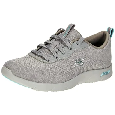 Imagen de Skechers ARCH FIT REFINE LAVISH WISH, Zapatillas para Mujer, Gray Engineered Knit/Light Blue Trim, 41 EU