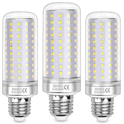 Imagen de HZSANUE Bombillas LED 26W, 200W Equivalentes de Incandescentes, 3000Lm, 4000K Blanco Neutro, E27 Tornillo Edison, Paquete 3