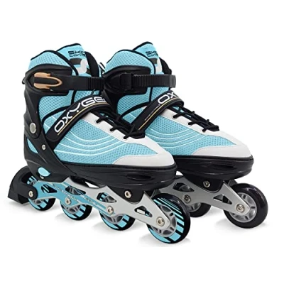 Imagen de Stamp Sas Patins en Ligne Ajustable Semi Soft SKIDS Control Oxygen T. 38 41, Unisex Adult, Blue Black, 35 41