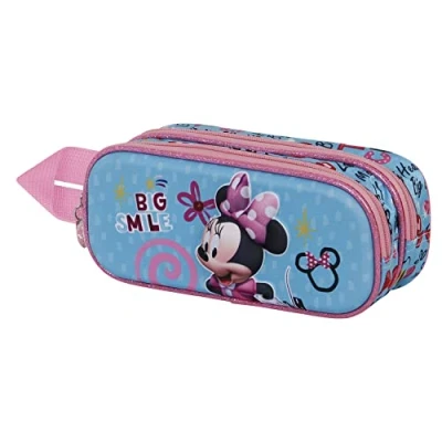Imagen de Karactermania Minnie Mouse BIG Smile 3D Double Estuche escolar para niños, Talla: One Size, Azul
