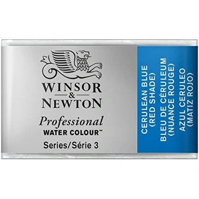 Imagen de Winsor &amp; Newton Acuarela Profesional Pintura de Acuarela, Alta Luminosidad, Resistente a la Luz, Calidad Archivo, Godet, Color Azul Cerúleo M Rojo