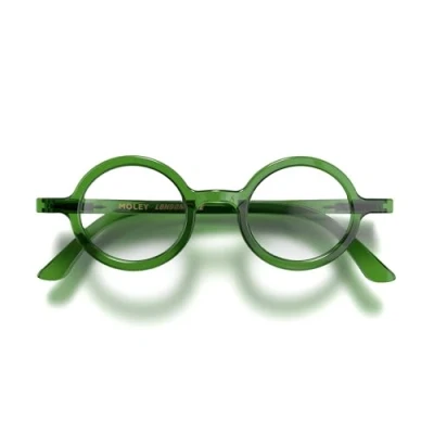 Imagen de LONDON MOLE Gafas bloqueadoras de luz azul Moley Redondas Bloqueadores azules fríos Antifatiga visual para pantallas Bisagras resorte Verde Transparente Brillo